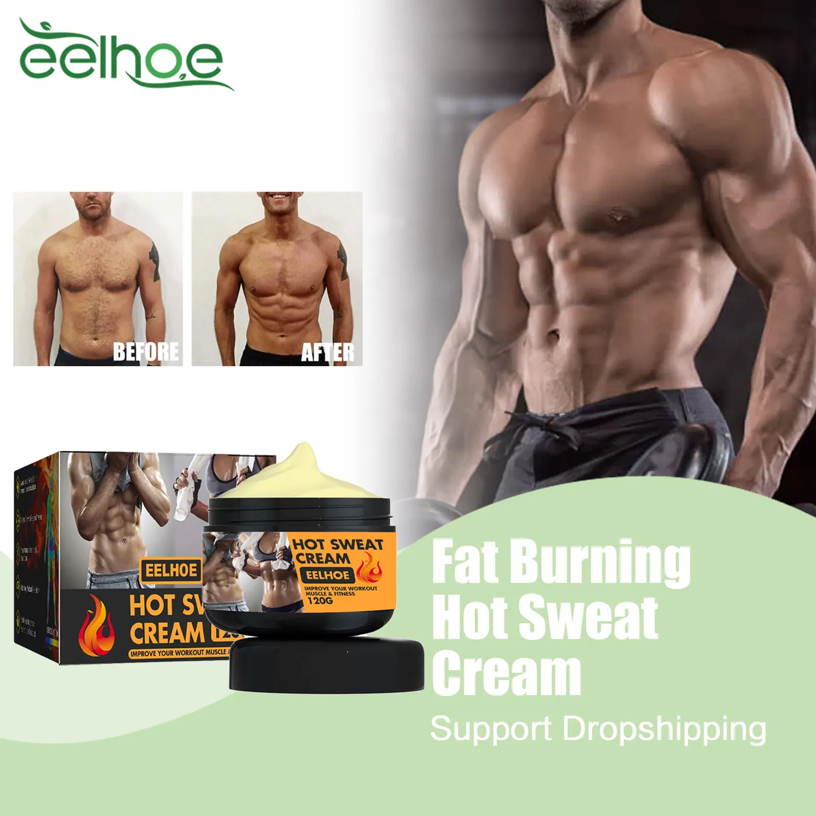 

Hot Sweating Cream Promote Abdomen Fat Burning Tighten Muscles Accelerated Sweating Reduce Heat Firming Belly Workout Enhancer