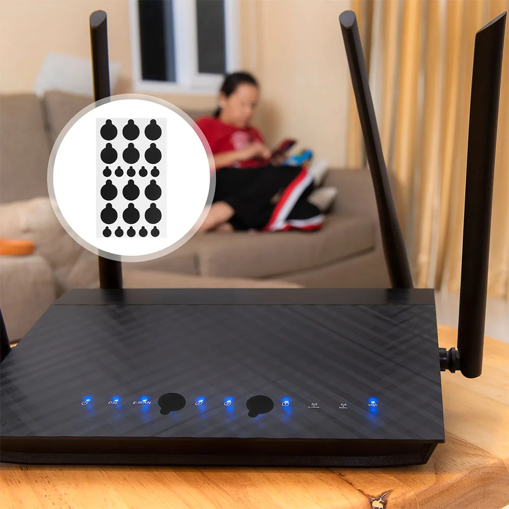 

96pcs Led Light Blocking Stickers 6 Sheets Blackout Shading For Router Electronics Self Adhesive Lamp Cover