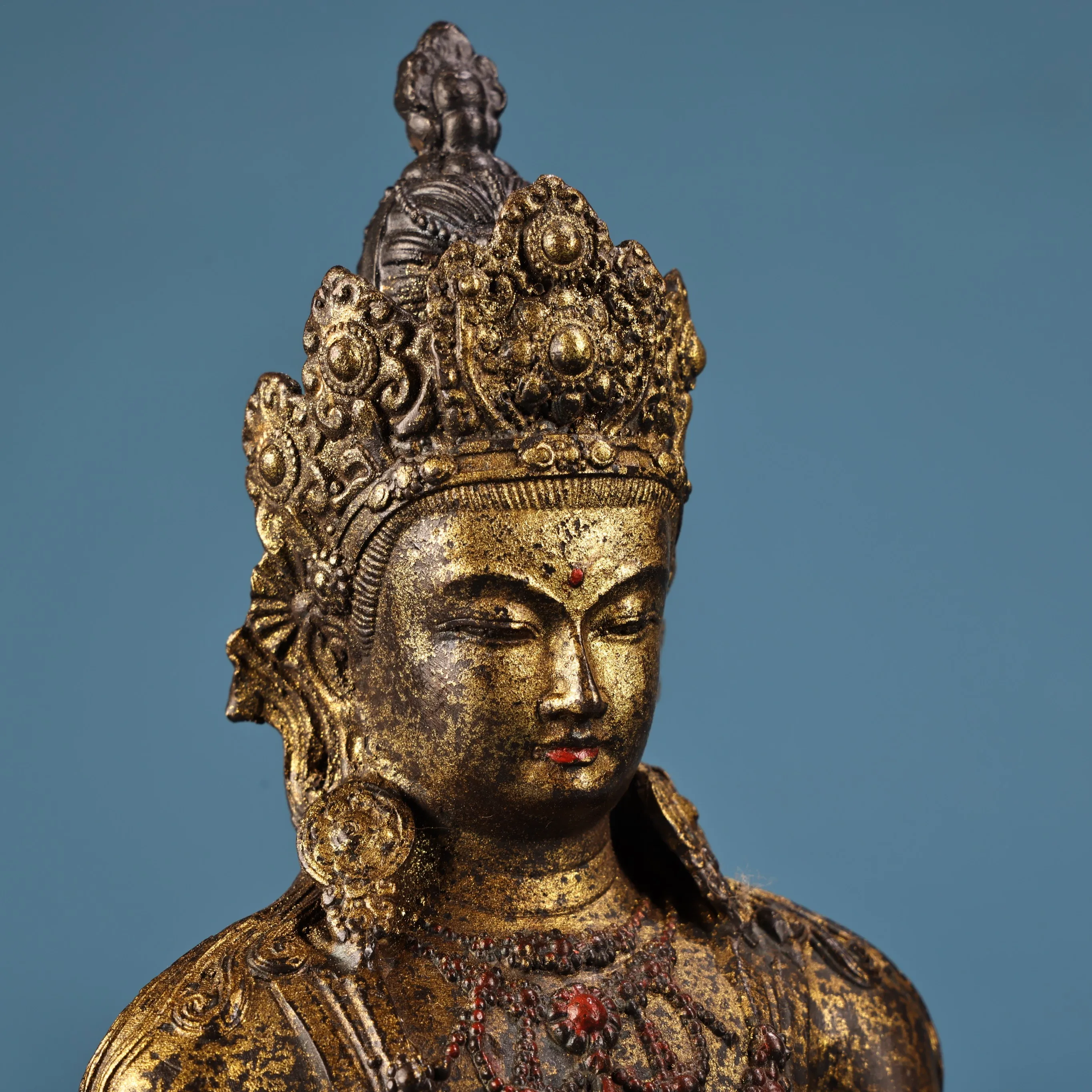 Old Bronze Gilded Cinnabar High Relief Northern Wei Buddha Future Buddha Maitreya Bodhisattva Sitting Buddha Amitabha Buddha Lot