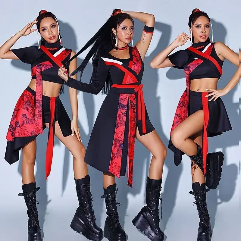 

New Chinese style annual dance costumes for girl group performances, anchor dance costumes, Korean dance and singing costumes,