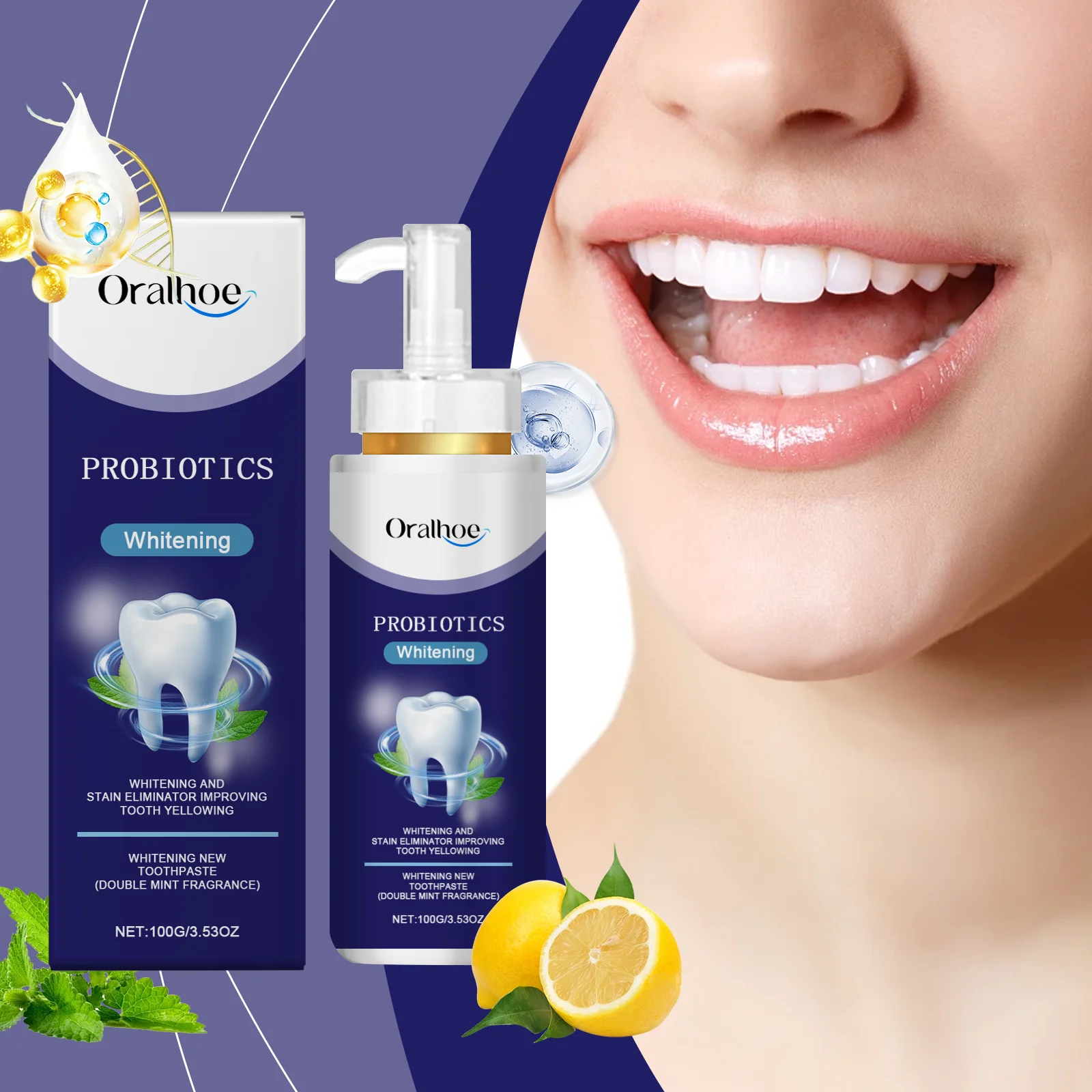 Oralhoe Mint Toothpaste Gentle Daily Oral Care Fresh Breath Teeth Cleaning Hygiene Solution for Healthy Smiles