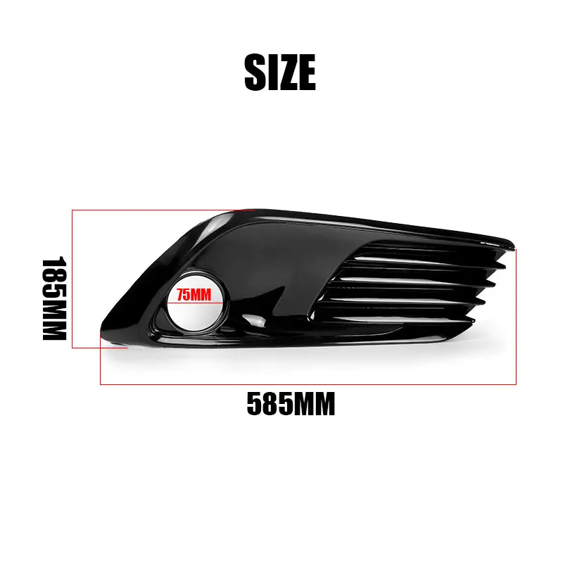 Bright Black Painted Front Fog Light Bezel Cover for TOYOTA Auris 2015 2016 2017 2018 2019 Fog Lamp Protection Trim Frame Cover