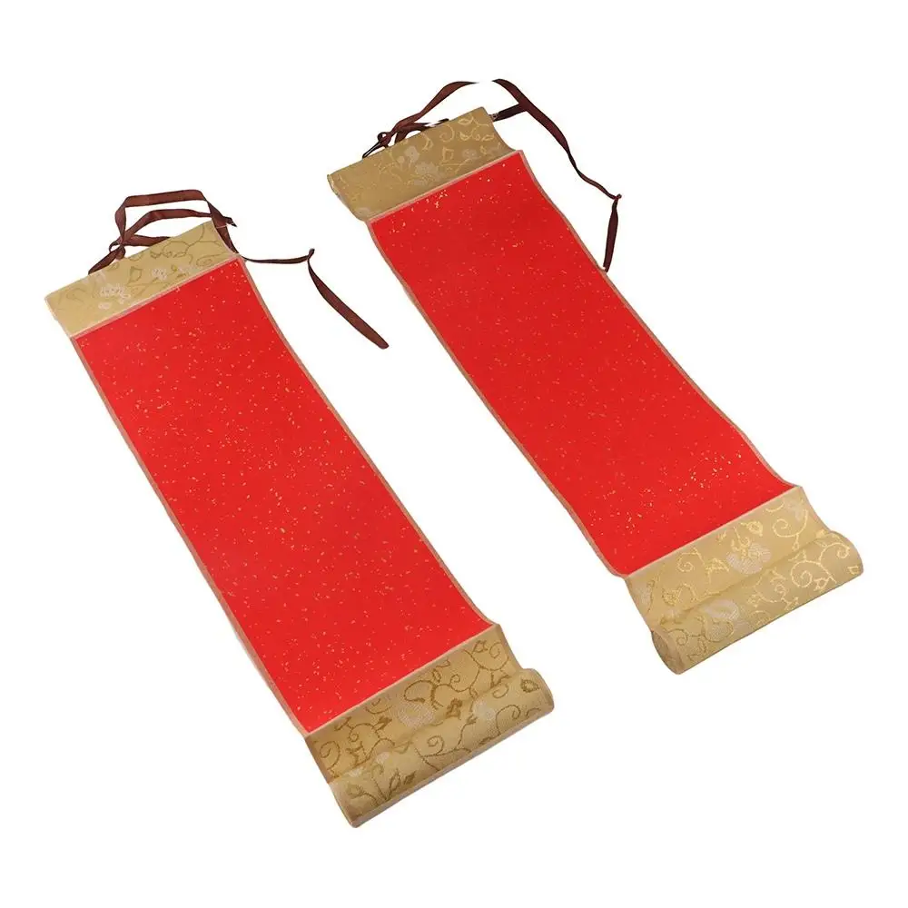 Painting Drawing Paper Gilded Rice Paper Scroll Blank Hanging Scroll Chinese Style Mini Batik Trumpet Scroll Handcrafts