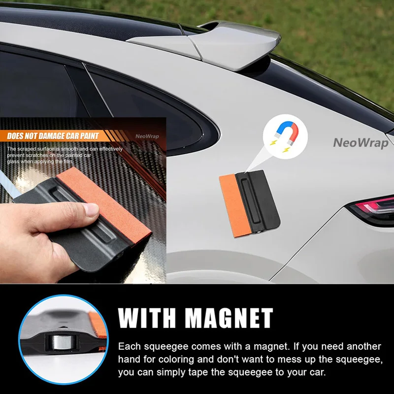 Car Window Tint Vinyl Wrap Tool Kit 5M Knife Tape Felt Squeegee Micro Scraper Film Tool Wrap Magnets Holder Gloves Safety Cutter