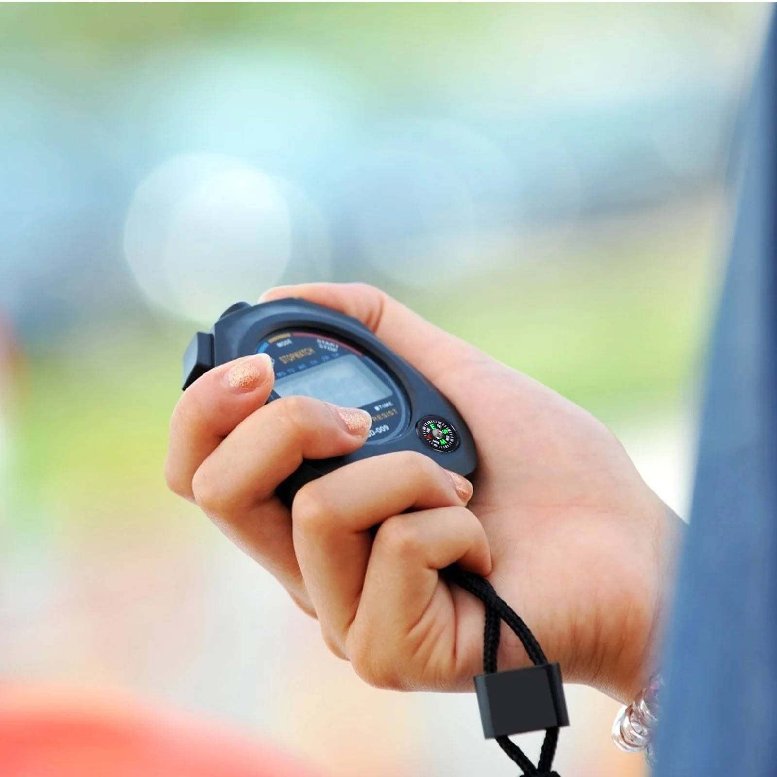 

1pc Multifunctional Timer Portable Thicken Cord For Sports Racing Swimming Running Horse Game Match Referee Training Stopwatch