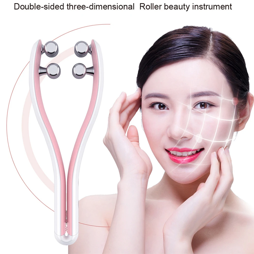 Microstroom Gezichtsmassager Roller V-vorm Gezicht Lifter Dubbele Kin Reducer Anti-Aging Afslankapparaat Thuis Gezicht Schoonheid Tool