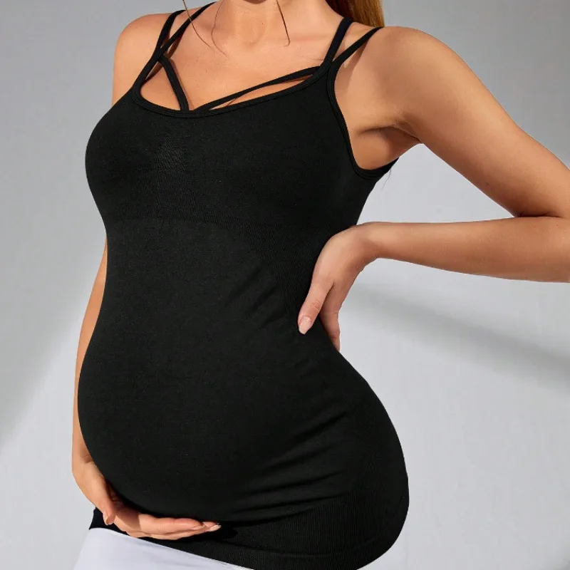 المرأة الحامل لينة مريحة سلس محبوك سترة رياضية التجفيف السريع تنفس فتل العرق اللياقة البدنية والرياضة تي شيرت #2