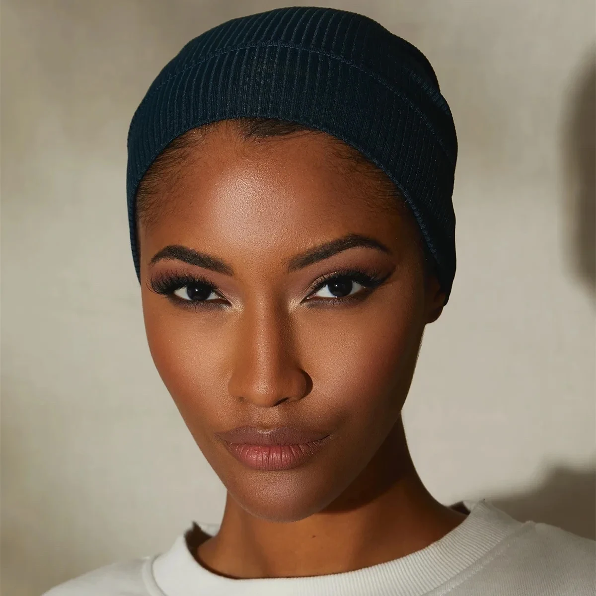 

Stretchy Inner Hijabs Under Scarf Cap Headband Tube Turban Bonnet Muslim Women Ribbed Underscarf Inner Hijab Caps