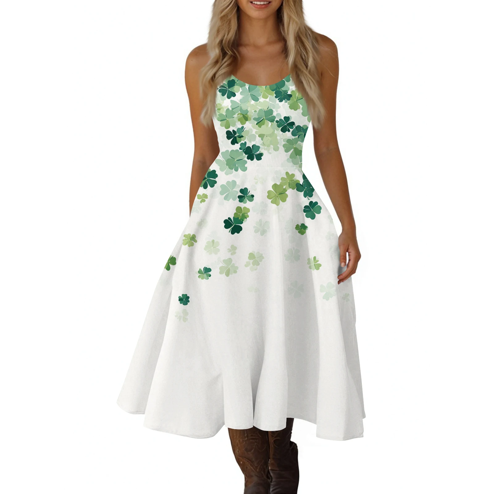 女性のドレス聖パトリックの日プリントファッションカジュアルセクシーなオフショルダーパンクレトロドレス A ラインホリデードレス女性のための