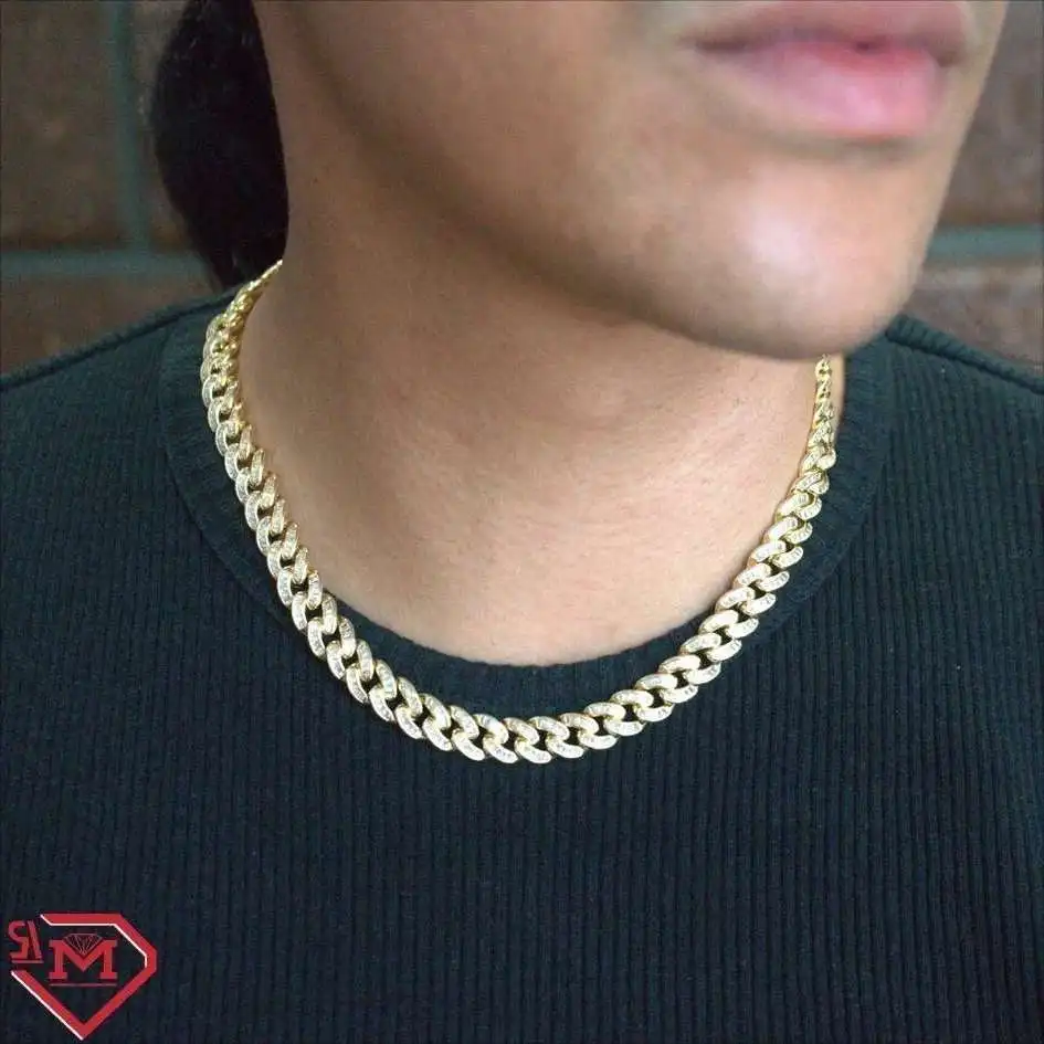 

Luxury Bling Cuban Chain 925 Sterling Silver Iced Out Baguette Cut 12mm Hip Hop Moissanite Cuban Link Chain