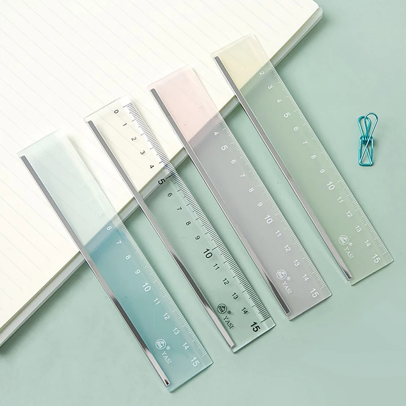 1PC 15cm Straight Ruler Transparent Plastic Ruler Drawing Tool Desk Accessories Student Stationery School Office Supplies