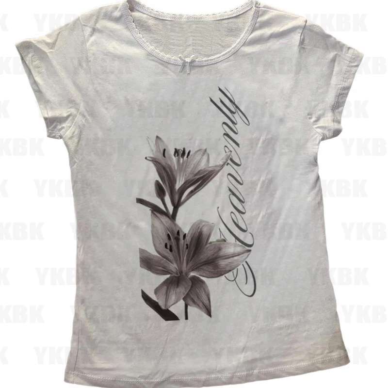 Kawaii filles à manches courtes imprimé Anime t-shirts Y2k Style hauts à la mode Streetwear femmes Harajuku rétro 90s Emo décontracté Punk bébé