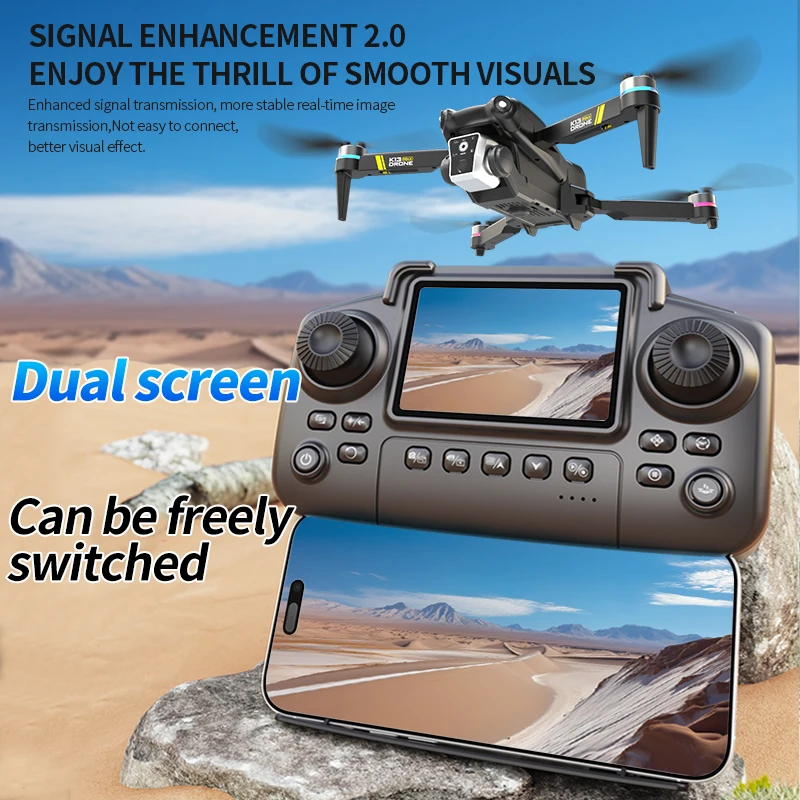 8K Brushless Optical Flow Hover Remote Control Screen Quadcopter 3D Roll APP Control LED Lighting Headless WIFI FPV RC Drone Toy