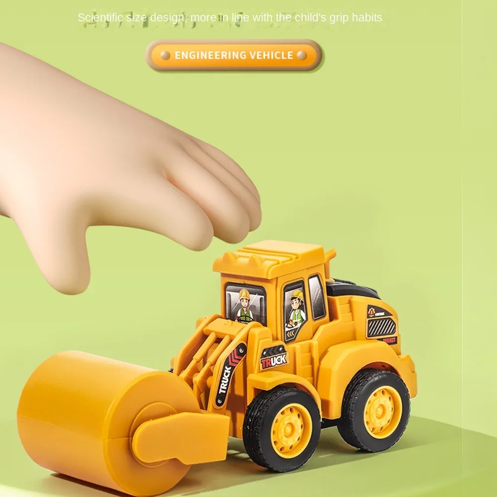 New Excavator Engineering Vehicle Model Bulldozer Road Roller Construction Vehicle Toy Portable Press Sliding Car Kids