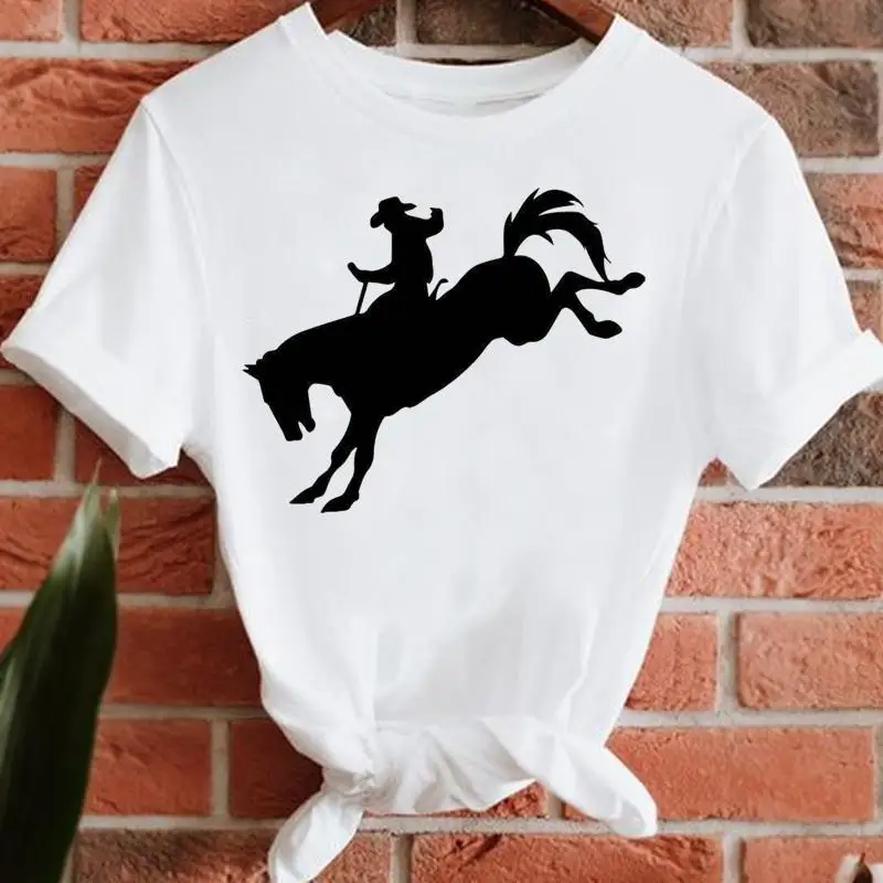 Watercolor Horse Love Women Top Trend Tee Tshirt Travel Casual Lady Fashion Aesthetic Summer Short Sleeve Graphic T-Shirt