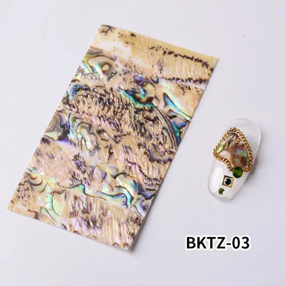 Adhesive Abalone Shell Slice Nails Foils Manicure 3D Nail Sticker DIY Nail Decals Nail Art Decoration Gradient Mermaid Flakes