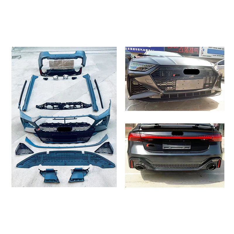 

New A7 2020 Car Modification RS7 Front/Rear Bumper Side Skirts Fog Light Body Kit Bolt-On for Audi