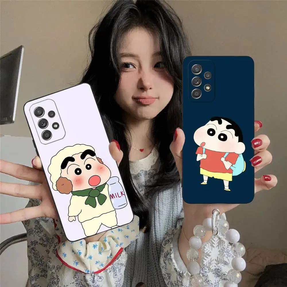 

Cartoon S-Shin-chan Phone Case For Samsung S25,S24,S21,S22,S23,S30,Ultra,S20,Plus,Fe,Lite,5G Black Cover