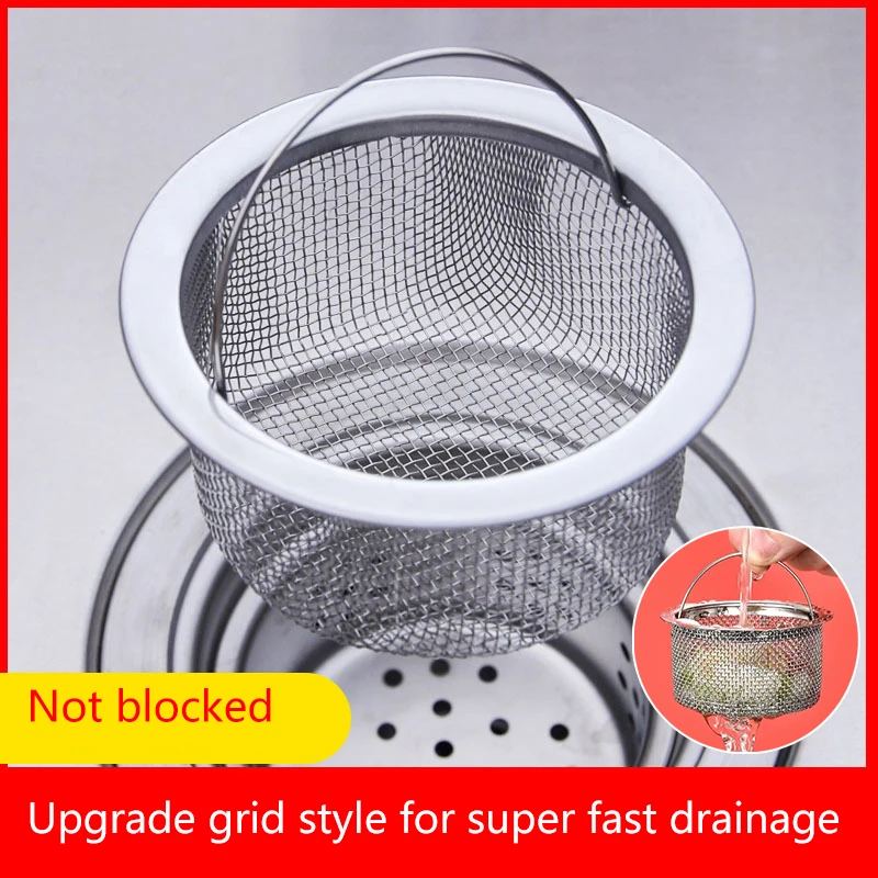 Stainless Steel Bathtub Hair Catcher Stopper Shower Drain Hole Filter With Handle Metal Sink Strainer Floor Drain For Kitchen