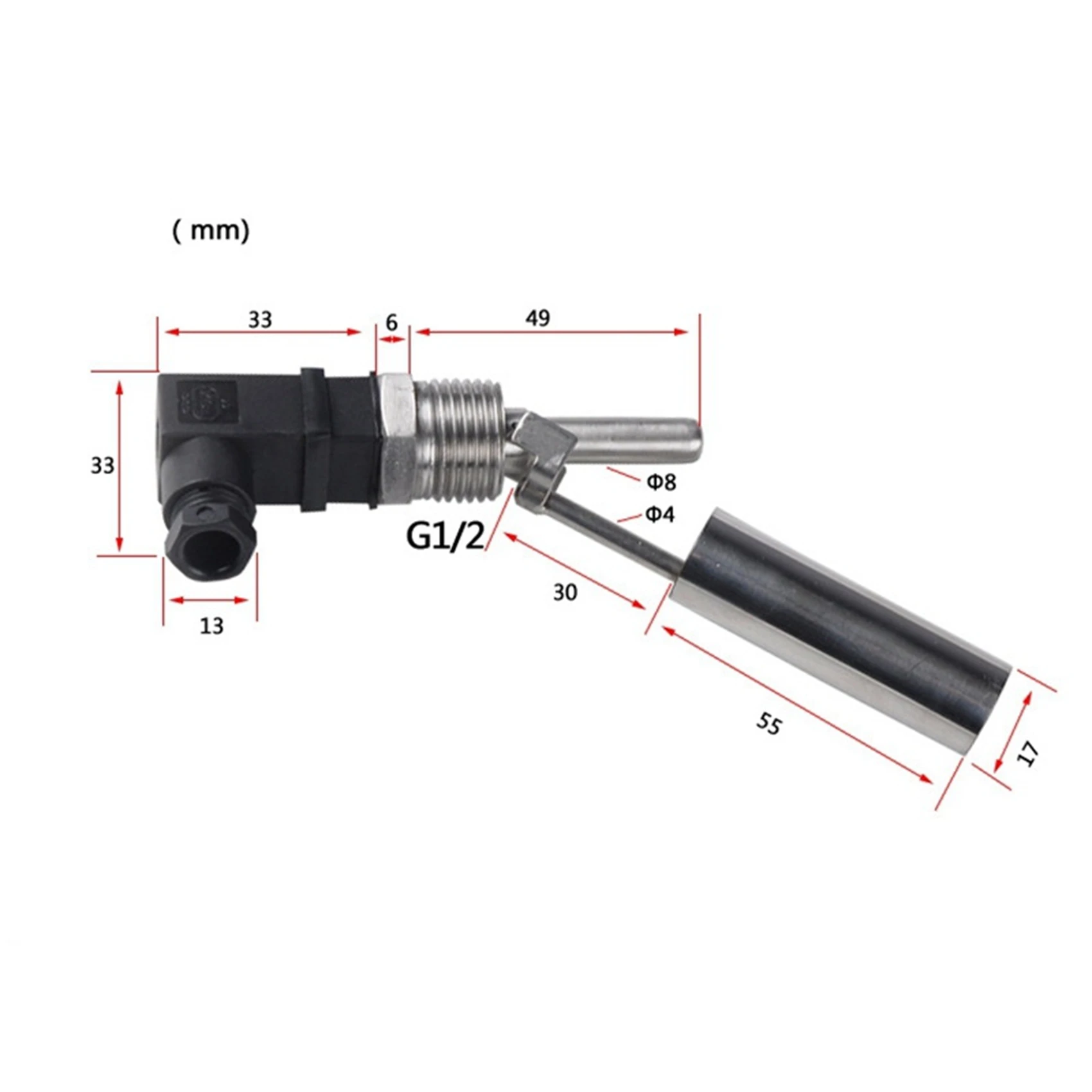 1PC Liquid Float Water Level Sensor ด้านข้างสวิทช์ลอยปลอดภัยสแตนเลสภายใต้ 220V