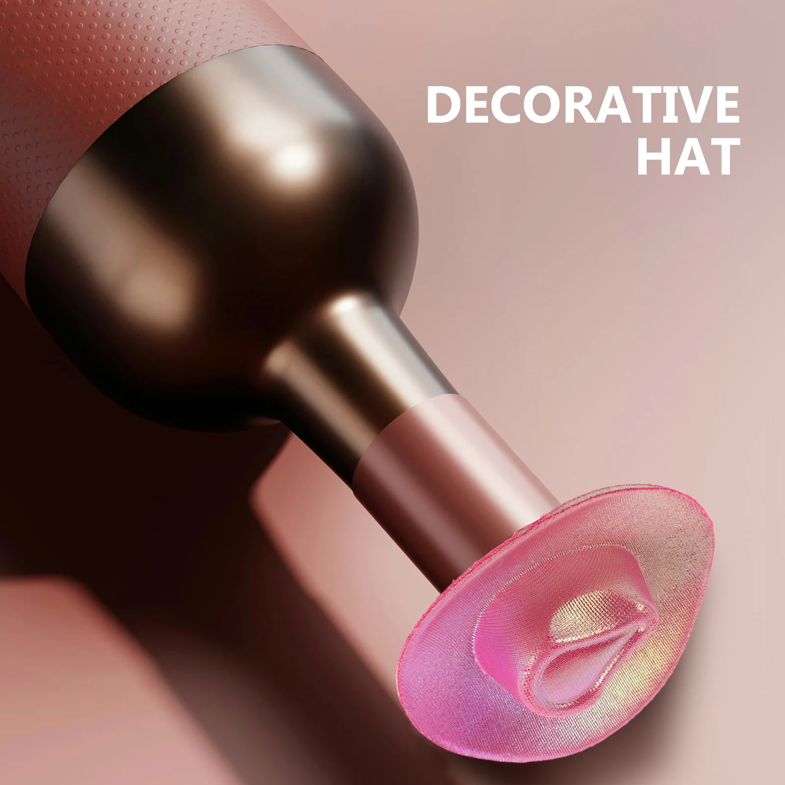 6 pezzi mini cappelli da cowgirl da cowboy occidentali in plastica carino piccolo tappo di bottiglia decorazioni forniture artigianali per feste cappelli da cowboy per la festa