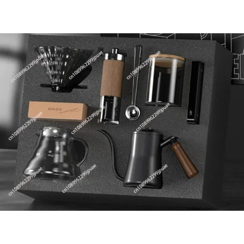 Premium Pour Over Coffee Maker Kit Dripper Filter Cup Server Pot Hand Coffee Grinder Home Coffee Brewing Gift Set