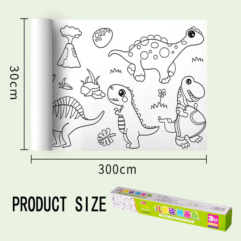 for Children's Coloring Kids Paper Roll Drawing Roll Early Educational Painting Filling Paper For Kids Wall Coloring Stickers