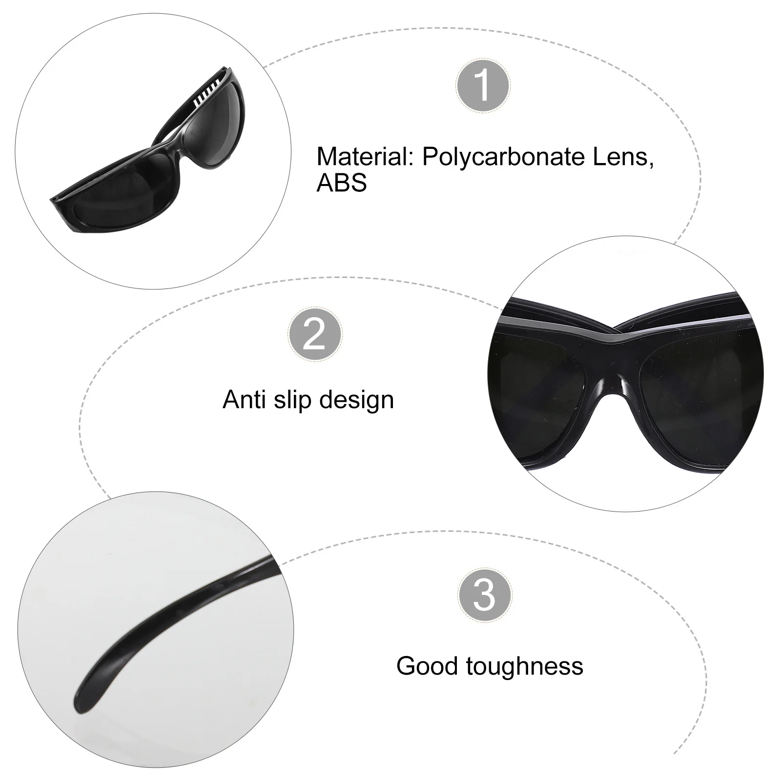 

6Pcs Safety Welding Glasses Protective Goggles Anti-Fog Bendable Temples for Welding Cutting Gas Steel Work