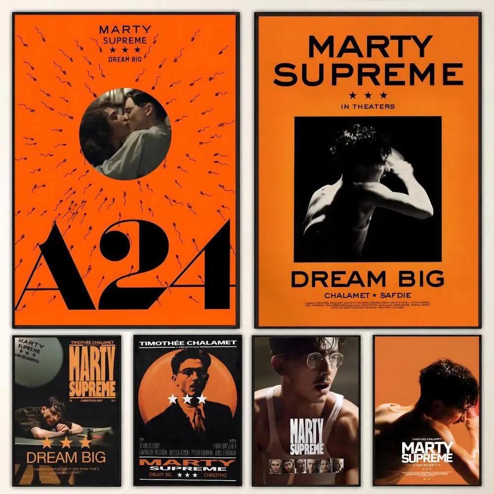 Marty Supreme Film Inspired Bold Cinematic Visual Style Poster Aesthetic Art Print for Bedroom & Living Room Decor, Unframed