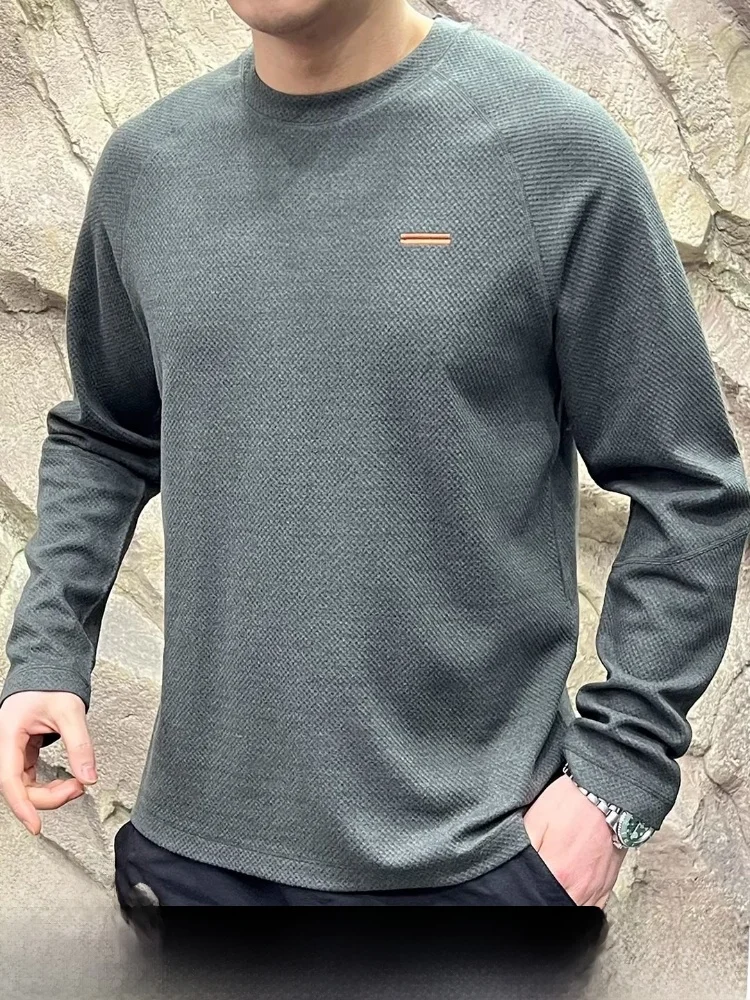 

Versatile Long Sve Modal Wool Blend Base irt for Men round Ne oulder Insert Design Comfortable Breathable Casual Tee