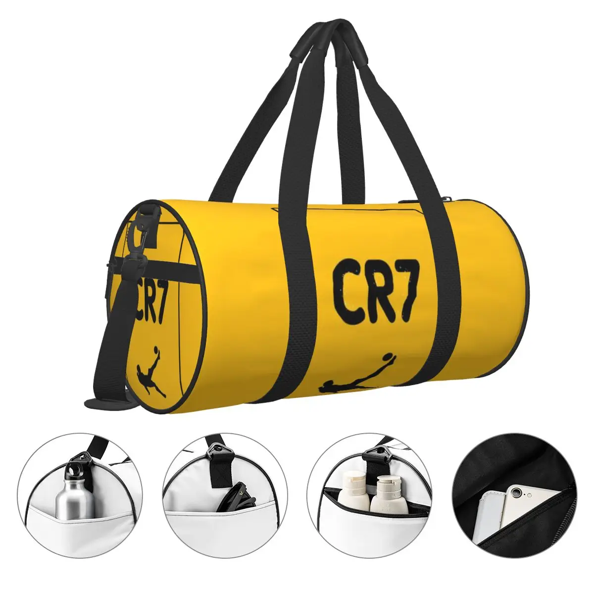 CR7-Cristiano-Ronaldo กระเป๋าเดินทาง Duffel ความจุขนาดใหญ่ทรงกลม, กระเป๋าเดินทางแบบมือถือ, กระเป๋าเก็บสัมภาระน้ําหนักเบา