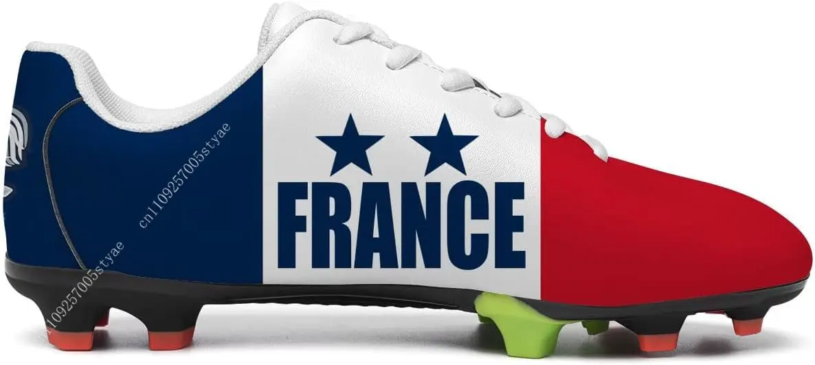France Flag Football Shoes Two Stars Mans Womens Soccer Shoe PU Sneakers Outdoor Lace Up Sports Shoes 2026