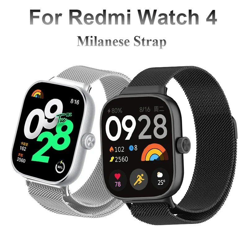 Metal Strap For Xiaomi Redmi Watch 4 With TPU Case Screen Protector Soft Film Replacement Milanese Magnetic Loop Watchband