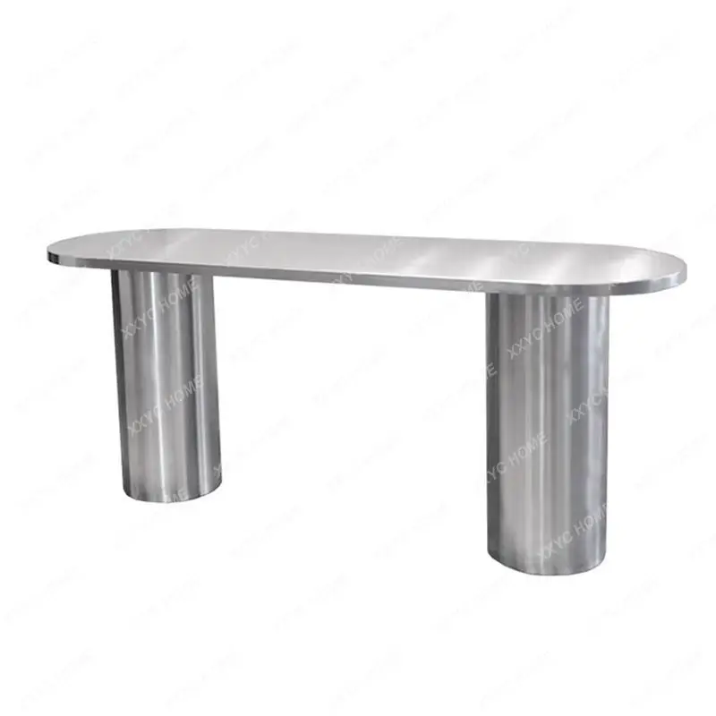 

Zhongdao Table Display Table Industrial Style Stainless Steel Table