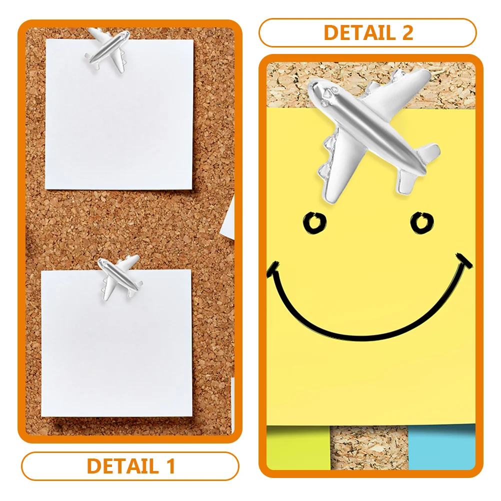 30 Pcs Airplane Aircraft Pushpin Office Cork Board Postcard Thumb Tack Steel Needle Bulletin Tacks