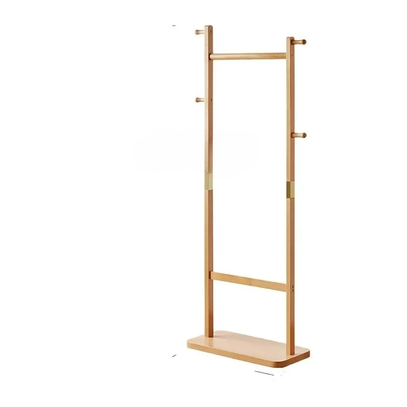 

TQH solid wood coat rack floor-to-ceiling bedroom hanger household living room clothes storage rack