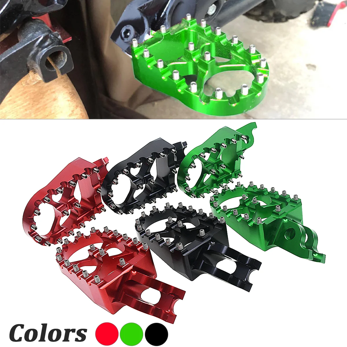 

Motorcycle CNC Rests Pedals Footpegs Foot Pegs For Kawasaki KX250F KX250 KX450F KX450 KX250X KLX450R KX450X 2006-2021 Motocross