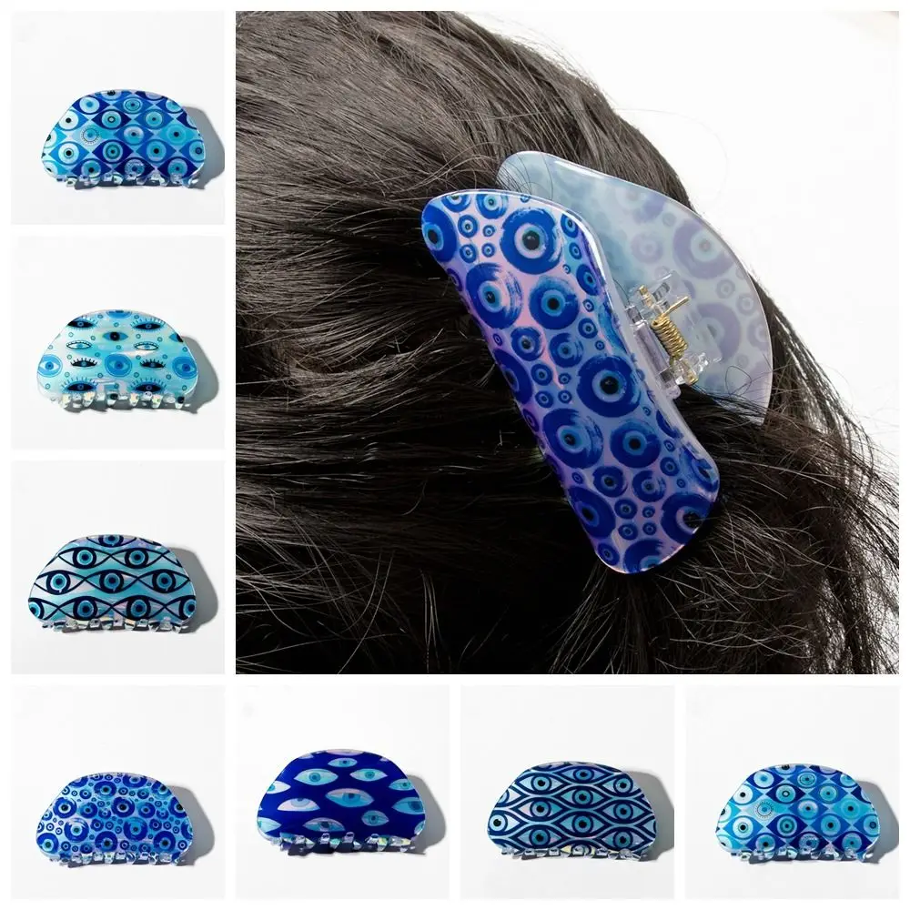 Criativo pvc azul demônio olho garra de cabelo estilo kroean grampo de cabelo azul diabo olho tubarão clipe acessórios para o cabelo hairpin viagem