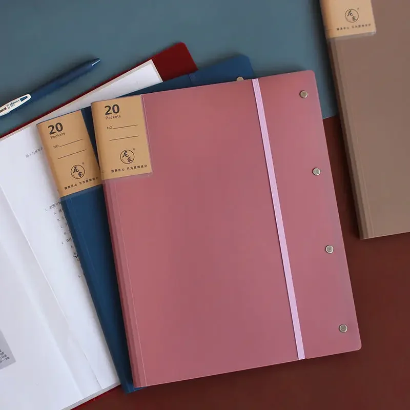 20/30/40 Pages A3 Display Book  Transparent Insert Folder Document Storage Bag for Bank Campus File Office Workplace Student