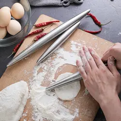 Rolling Pin Stainless Steel 18/24/30cm Kitchen Utensils Dough Bake Pizza Noodles Cookie Dumplings Making Non-stick Baking Tools