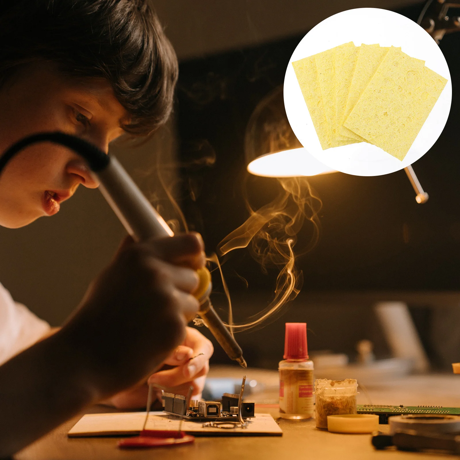 30 Pcs Cleaning Sponge Remove Tin Removal Cleaner Solder High Temperature Sponges Soldering Square