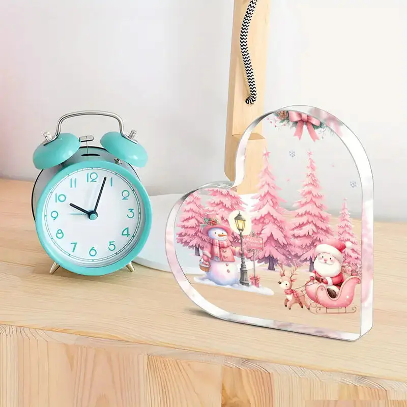 

2026 Cute Heart Shaped Christmas Decorations for Dining Table Desk Shelf Home Xmas Birthday Valentine Gifts for Mom Friend Girl