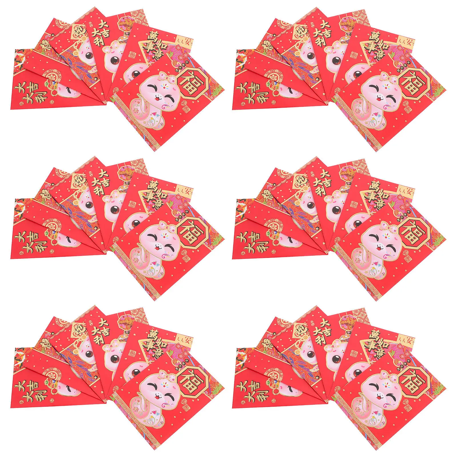 

60 шт. красных конвертов на 2025 год (Год Змеи), бумажные красные пакеты, вместительные, прочные, универсальные, креативные аксессуары для новогодних подарков