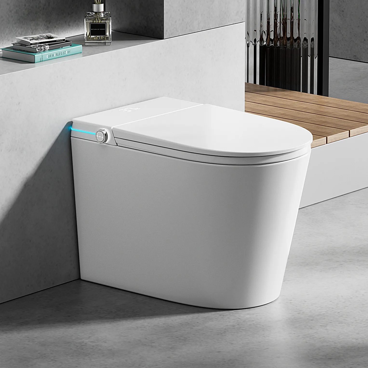 Cómoda inteligente de lavado femenino con burbujas integradas, inodoro para baño, sifón, pantalla Digital Led, inodoro eléctrico inteligente