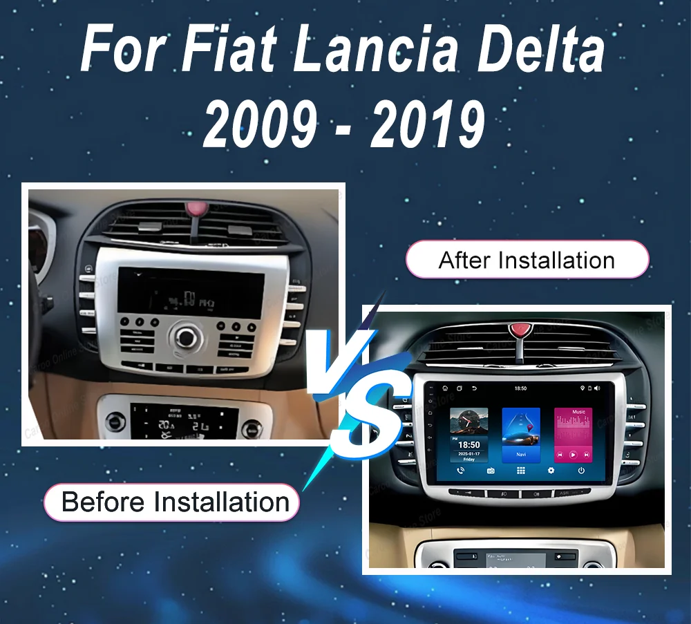 Android 16 Carplay For Fiat Lancia Delta 2009 -2019 Auto Multimedia Video Player Car Accessories Head Unit NO 2DIN DVD WIFI 4G