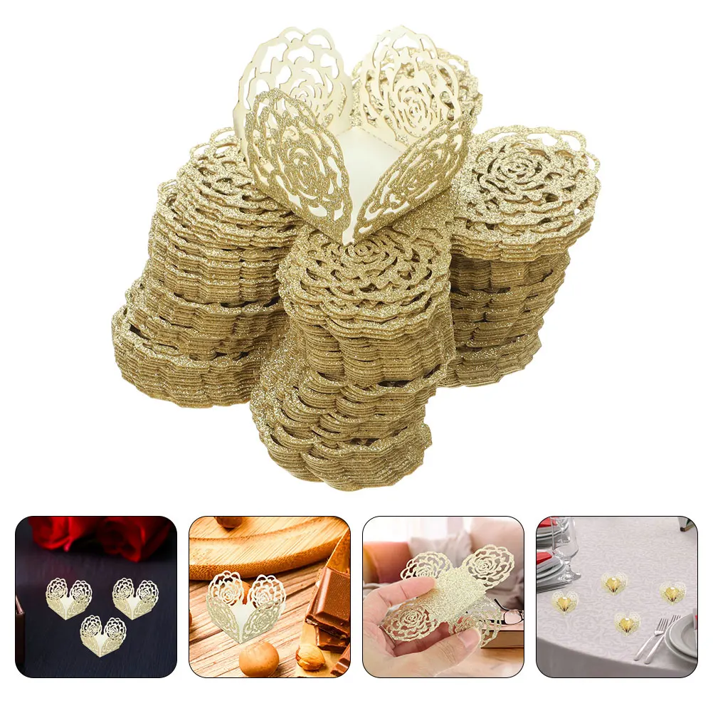 

100 шт полые бумажные чашки для конфет, обертки для трюфелей для упаковки шоколада, декор для свадебной вечеринки, дня рождения, шоколадные бумажные вкладыши