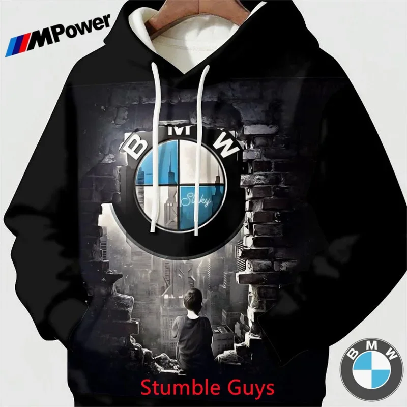 ربيع الخريف الرجال BMW M Power هوديي دراجة نارية سباق الرياضة خمر ملابس الطباعة الكلاسيكية #4