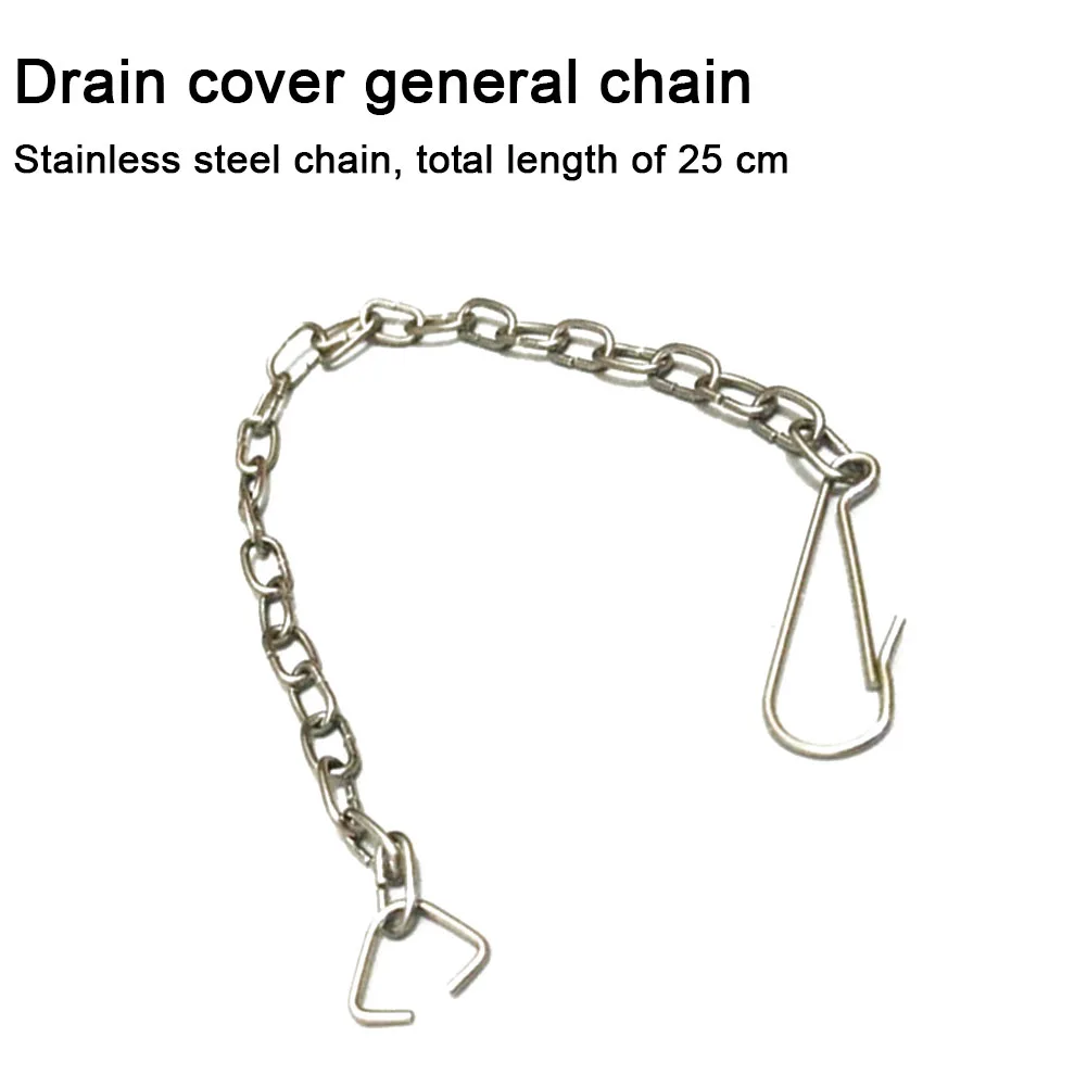 Цепь с перегородкой на конце C-образного кольца, фитинги для унитаза для ванной комнаты, 25 см, 2 шт., серебряные цепи из нержавеющей стали 304, нержавеющая сталь 304