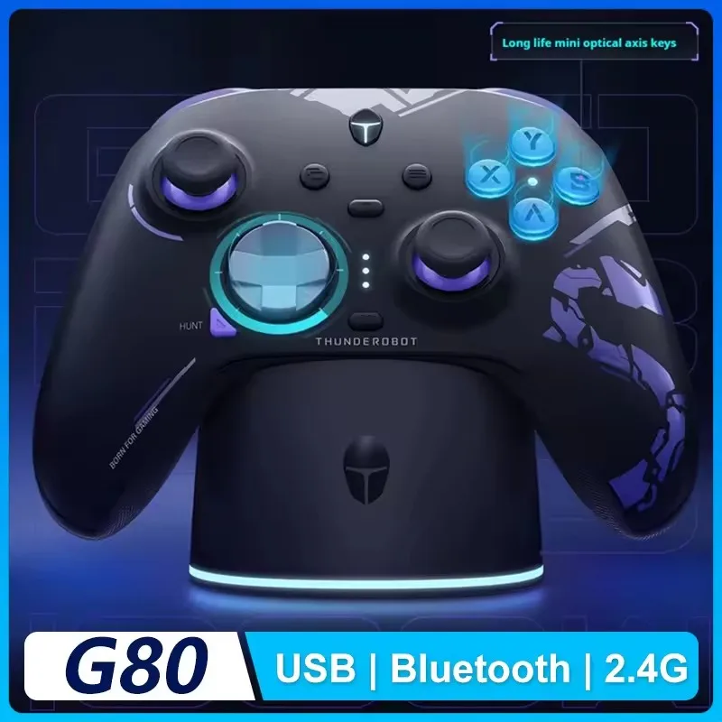 New G80 Ultimate Gamepad Wired/2.4G/Bluetooth Tri-Mode For NS Xbox Quad Motor Hall Joystick Custom Gaming Controller