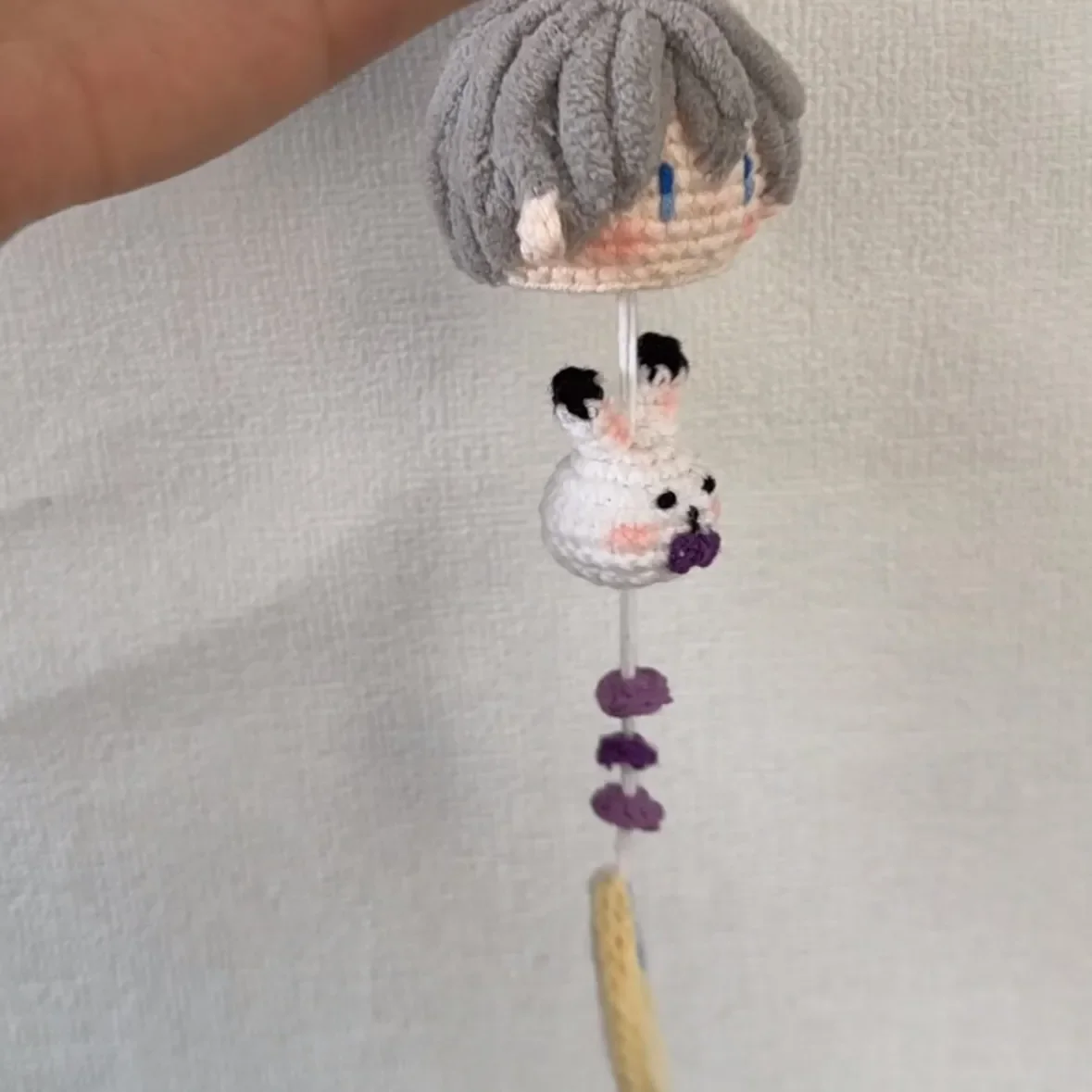 

Love and Deepspace Xavier Anime Cosplay cartoon Wind Chime Crochet Handmade Wool Mascot Student Accessory Halloween Gift